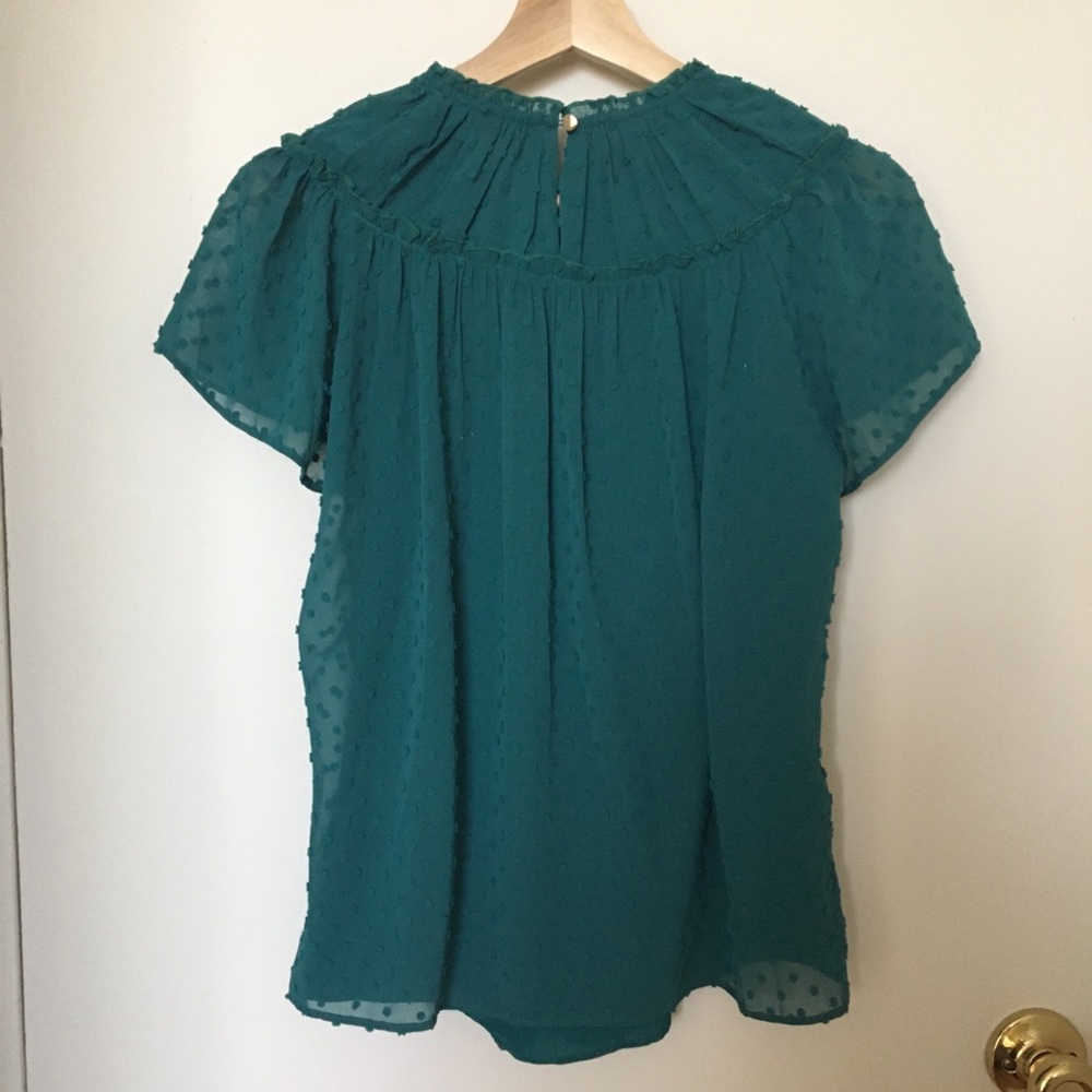 NWOT J.Crew Gathered Bib Top in Drapey Swiss Dot - Picture 2 of 7